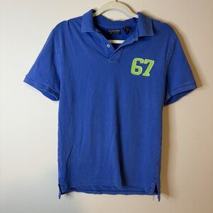 Polo Jeans Co Ralph Lauren M Royal Blue Athletic Embroidered 67 Vintage Y2K Polo